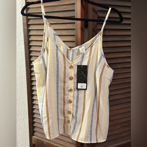 NWT Paper Crane Button-Up Tank Top
